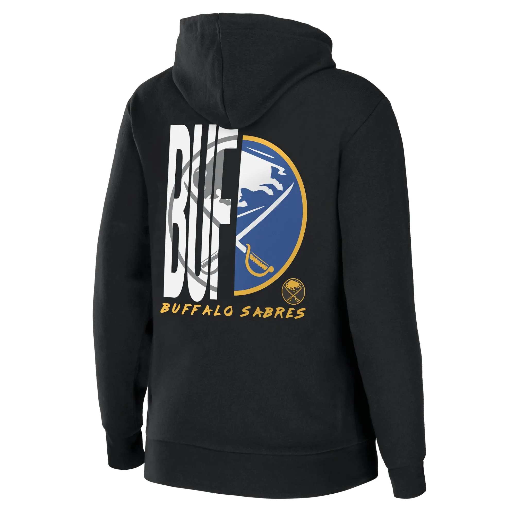 Women's Buffalo Sabres WEAR by Erin Andrews Black Sponge Fleece Full-Zip Hoodie