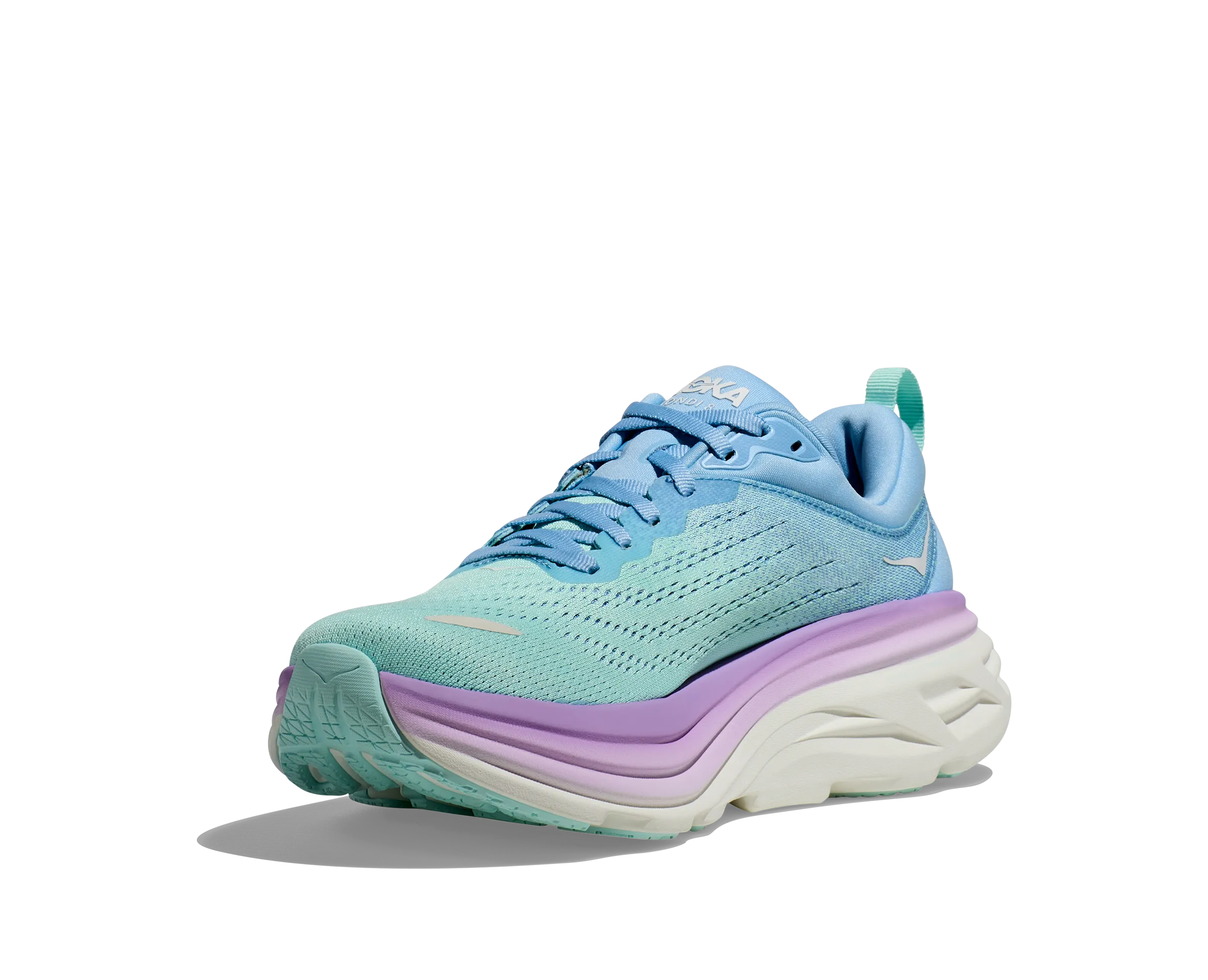 Women's Hoka Bondi 8 Color: Airy Blue / Sunlit Ocean