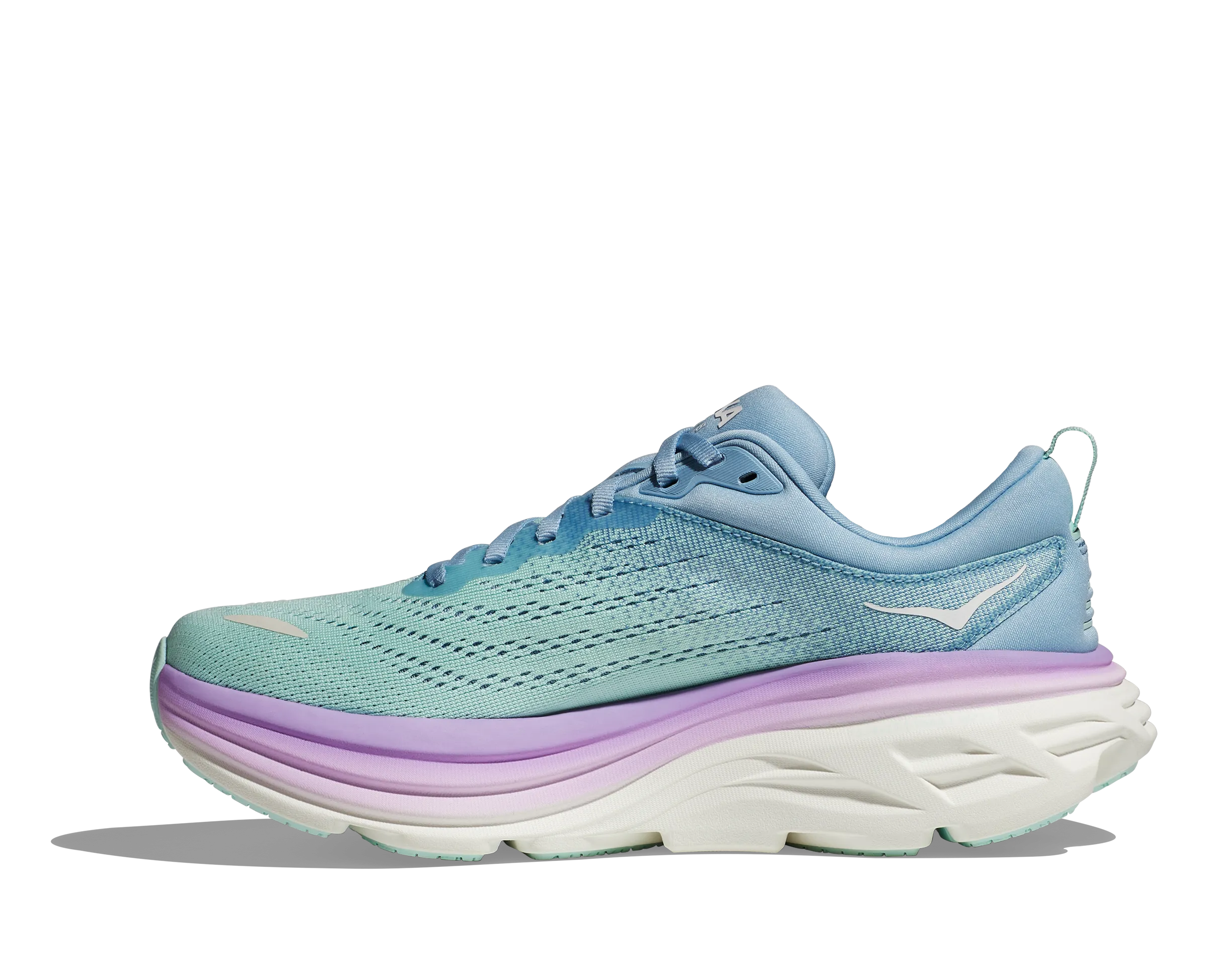 Women's Hoka Bondi 8 Color: Airy Blue / Sunlit Ocean