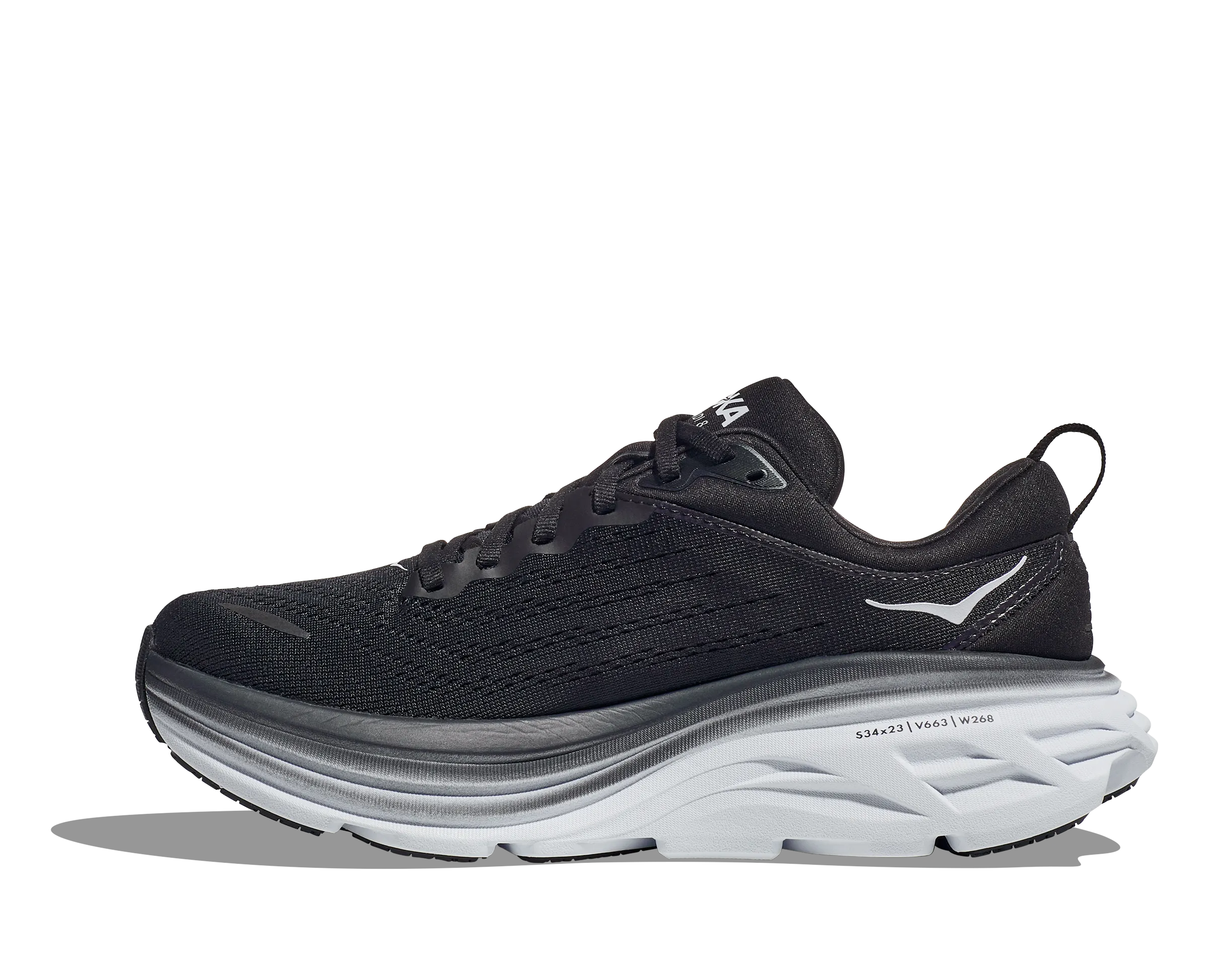 Women's Hoka Bondi 8 Color: Black / White