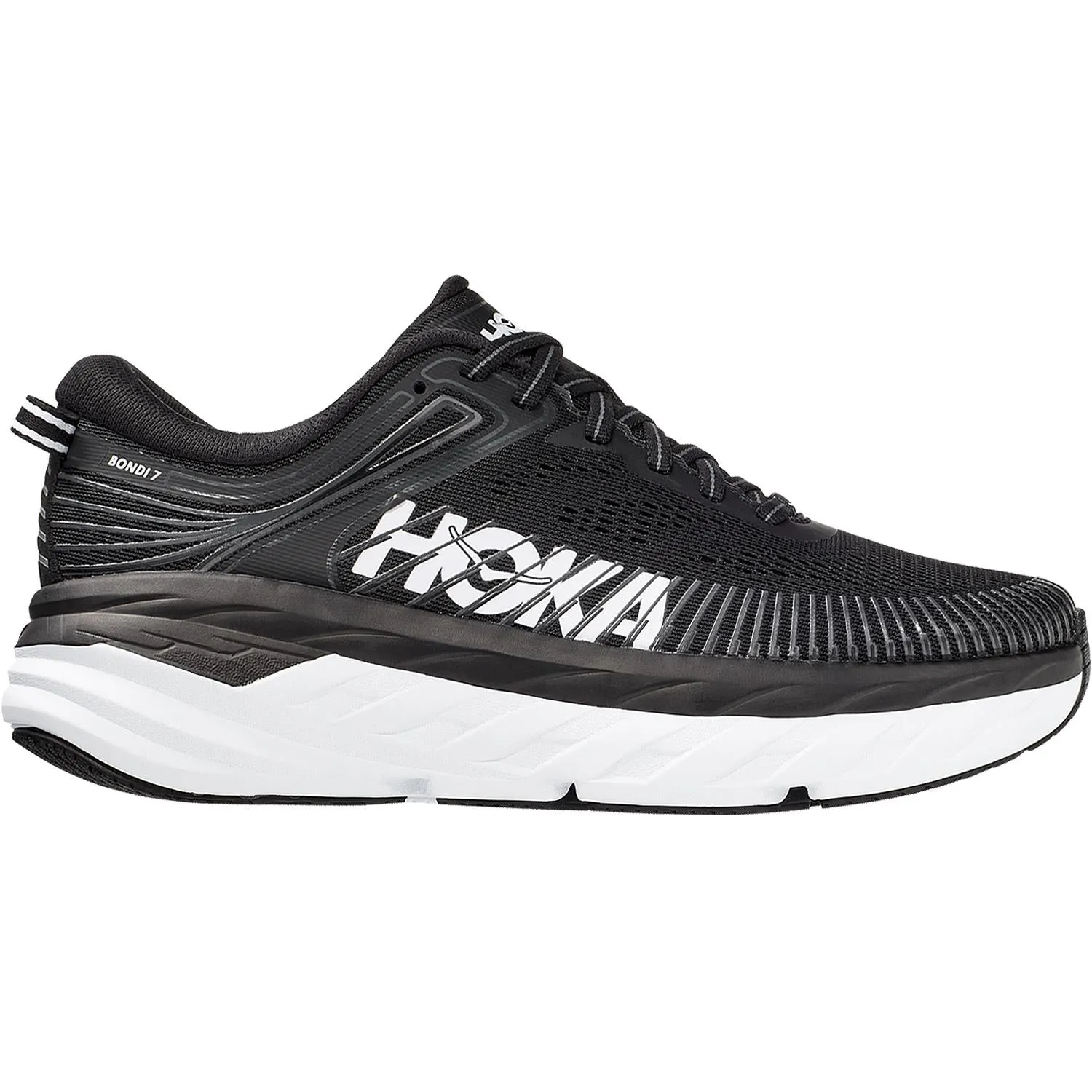 Women's Hoka One One Bondi 7 Black/White Mesh