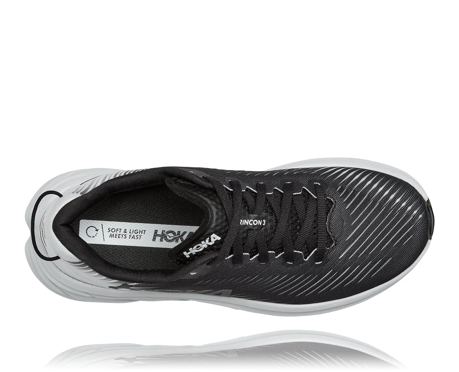 Women's Hoka Rincon 3 Color: Black/White