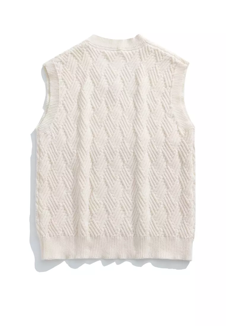 Woven Texture Knit Vest RA4061