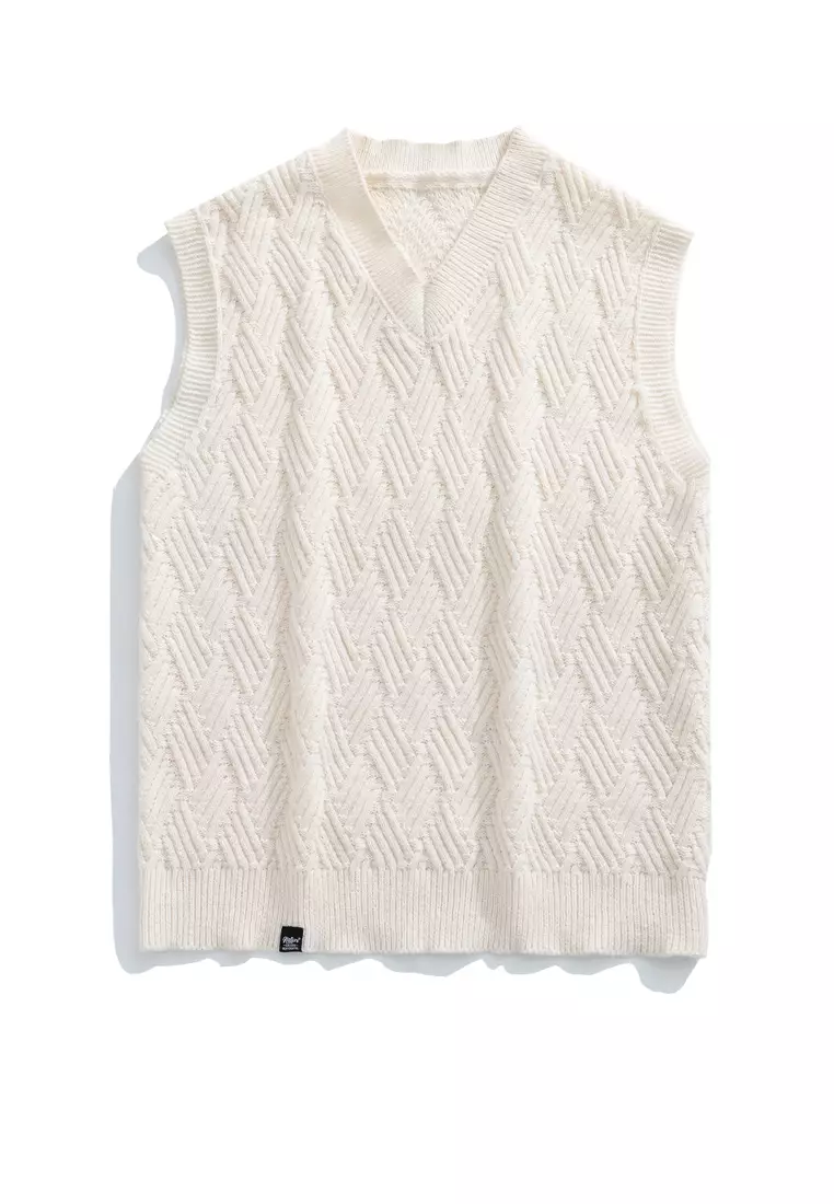 Woven Texture Knit Vest RA4061